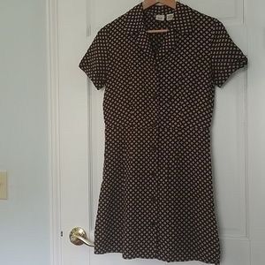 Adjustable waist vintage button down mini dress